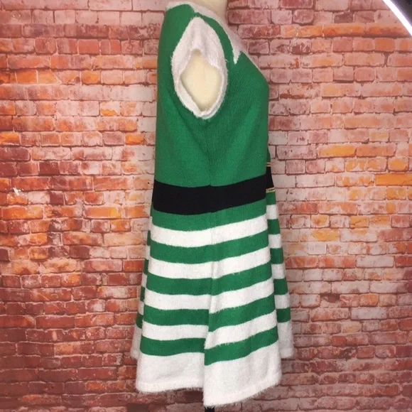 Holiday Time Sort Sleeved Green and White Ugly Christmas Sweater Elf Min… - Picture 4 of 6